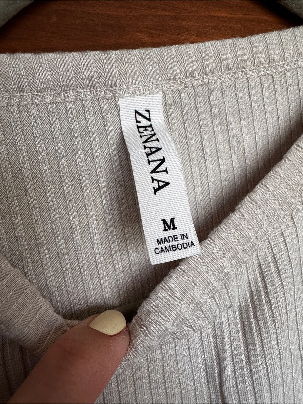 Zenana Outfitters Cream Ribbed tank - Picture 6 of 6